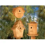 Birdhouse Village II includes three unqie birdhouses all with a different shape and size