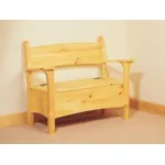 Rustic simple bench has storage under the seating area