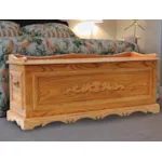 Ornate hope chest is large in size and is the ideal place to store mementos and family photos