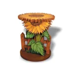 This sunflower plant stand can be painted to match any décor in your country home plan