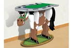 Great for a country style home or children's room, this horse table is a conversation piece