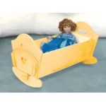 All wood doll cradle provides a great addition to a children's play area