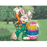 Bunny artist yard art pattern is a Easter bunny with large Easter egg