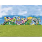 Bunny train is a fun and colorful yard art pattern of an Easter bunny train