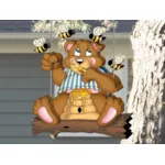 Fun and cute honey bear swinger is a yard art pattern designed to hang from a substantial tree 