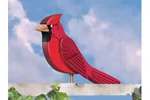 Big 3D cardinal can be perched on a fench or staked into a backyard