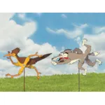 Fun yard art patterns of coyote and roadrunner will be favorties for your children