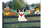 Three adorable cowboy dog yard art patterns are great decorations for your backyard