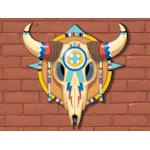 Steer skull yard art pattern has great Southwestern style