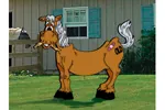 This playful out to pasture yard art pattern is a of a large and friendly looking horse
