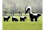 This 3D skunk family includes a large skunk and three babies