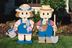 Gardener dress-up darlings are a great addition to any backyard or outdoor setting