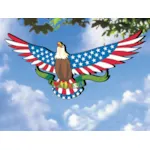 Star-spangled eagle can be hung from a tree as a backyard focal point