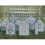 The create-a-graveyard yard art pattern includes eight different style headstones