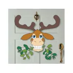 This moosletoe decoration can be hung on a door to greet guests