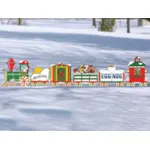 The North Pole express pattern features six different train cars that attach to become one large scene for Christmas