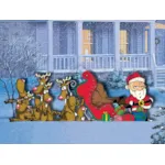 Sleigh mash is funny and eye-catching with all of the reindeer piled in front of Santa's sleigh