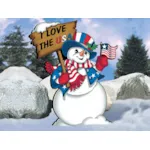 This Uncle Sam snowman has a colorful and patriotic feel