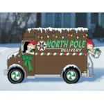 North Pole delivery truck helps to create a fun and exciting Christmas scene