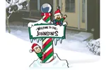 Inviting winter north pole welcome greets guests