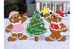 Cute gingerbread style Christmas tree looks great when placed with the gingerbread man and woman