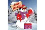 Red hat snow woman is a beloved style pattern