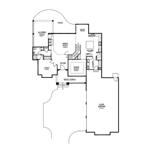 Prairie House Plan First Floor - Lavrenti Italian Style Home 101D-0001 - Shop House Plans and More