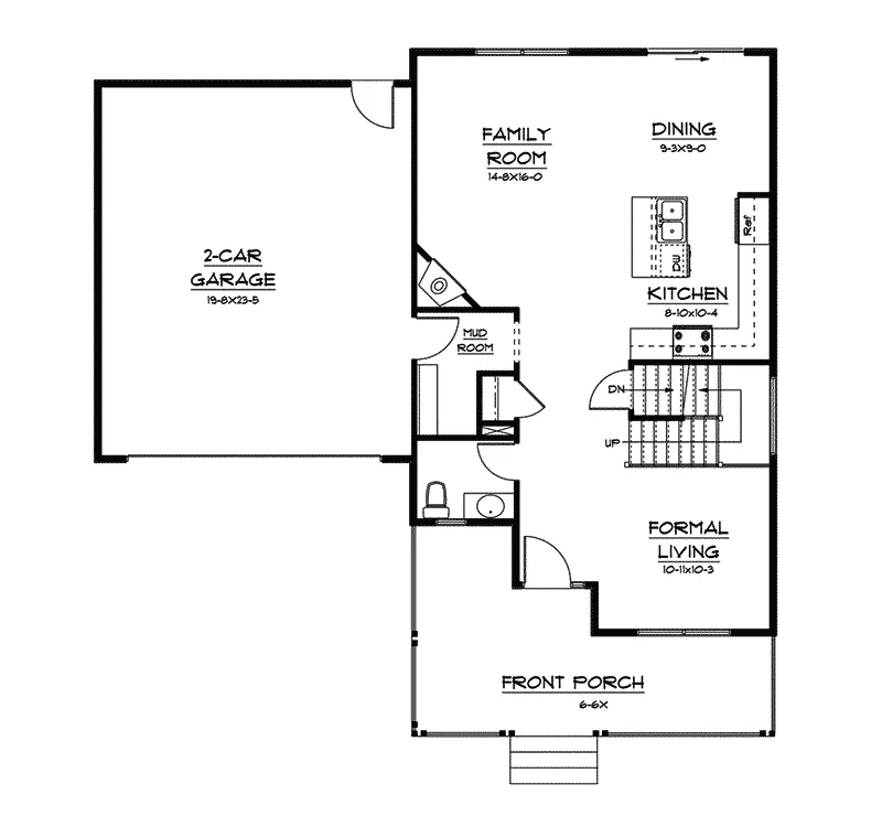 Arts & Crafts House Plan First Floor - Solana Bay Arts And Crafts Home 101D-0003 - Shop House Plans and More
