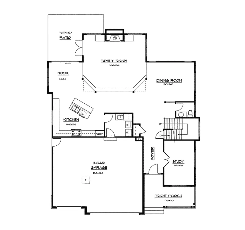Craftsman House Plan First Floor - Ursula Hill Craftsman Home 101D-0005 - Shop House Plans and More