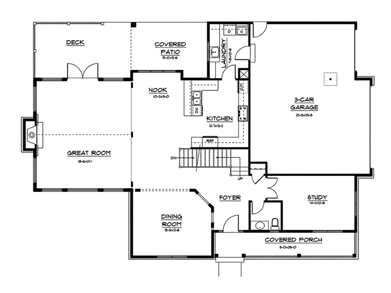 Country House Plan First Floor - Rustic Meadow Country Home 101D-0006 - Shop House Plans and More