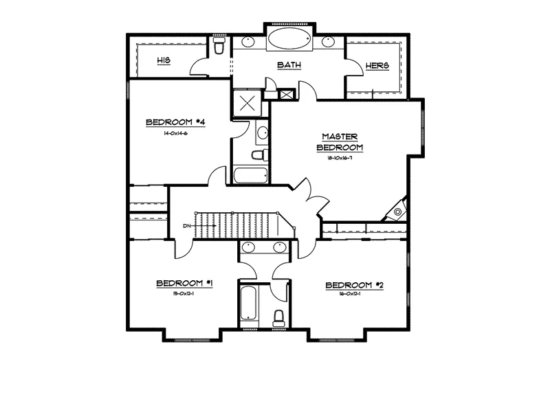Rustic House Plan Second Floor - Rustic Meadow Country Home 101D-0006 - Shop House Plans and More
