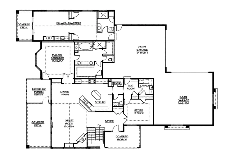 Traditional House Plan First Floor - Anchor Bay Luxury Mountain Home 101D-0008 - Search House Plans and More