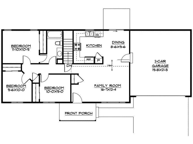 Craftsman House Plan First Floor - Frontier Place Craftsman Home 101D-0010 - Search House Plans and More