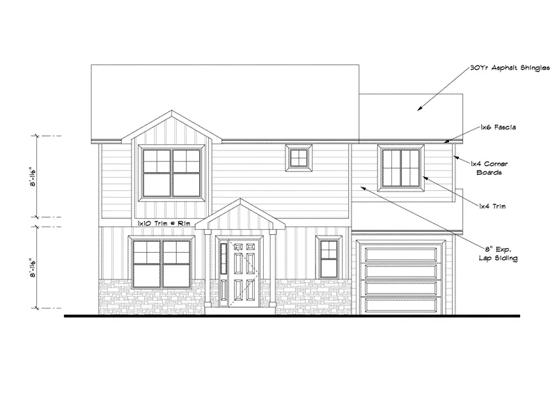 Craftsman House Plan Front Elevation - Ruskin Craftsman Home 101D-0017 - Shop House Plans and More