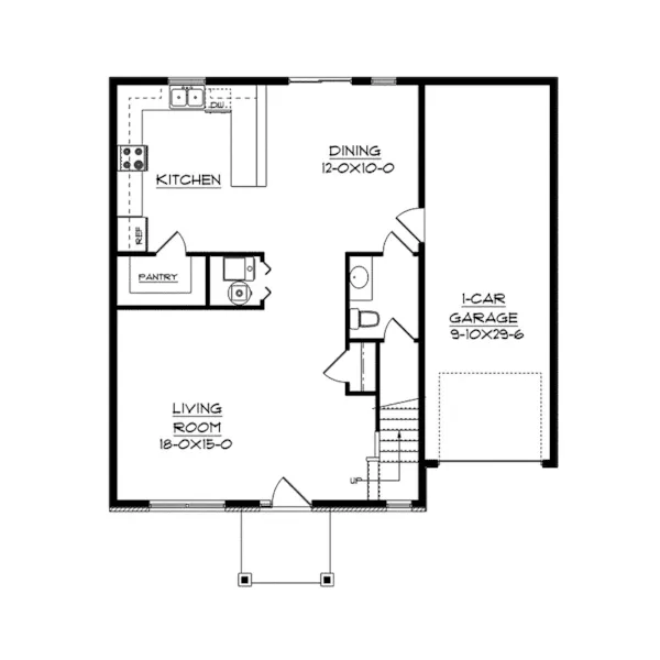 Country House Plan First Floor - Marillac Traditional Home 101D-0018 - Shop House Plans and More