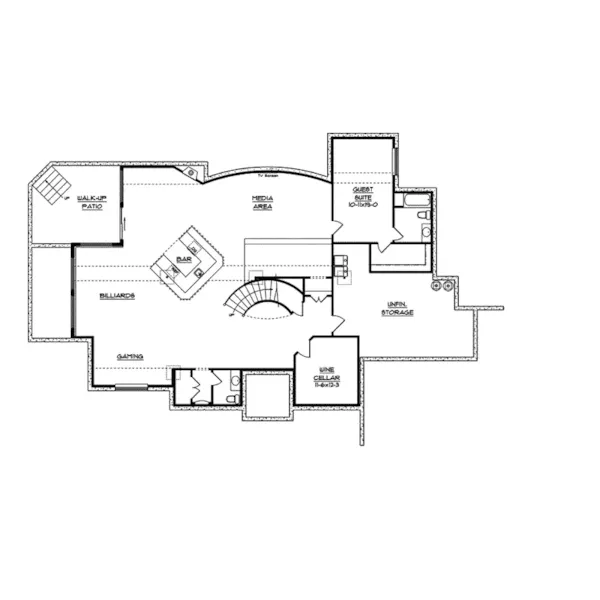 Santa Fe House Plan Lower Level Floor - Viscaya Luxury Italian Home 101D-0019 - Shop House Plans and More