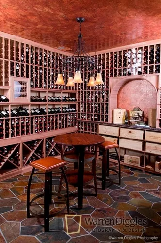 Sunbelt House Plan Wine Cellar Photo - Viscaya Luxury Italian Home 101D-0019 - Shop House Plans and More