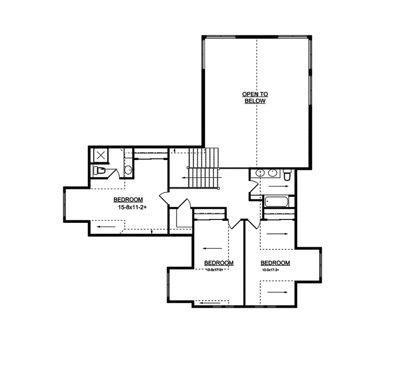 Bungalow House Plan Second Floor - Femme Osage Craftsman Home 101D-0020 - Search House Plans and More