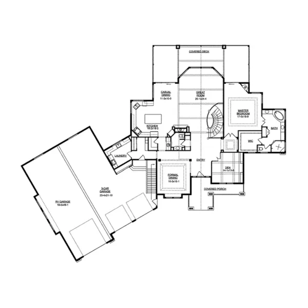 Country House Plan First Floor - Javier Hill Luxury Rustic Home 101D-0022 - Search House Plans and More