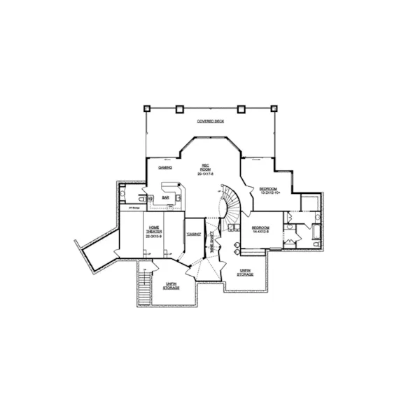 Country House Plan Lower Level Floor - Javier Hill Luxury Rustic Home 101D-0022 - Search House Plans and More