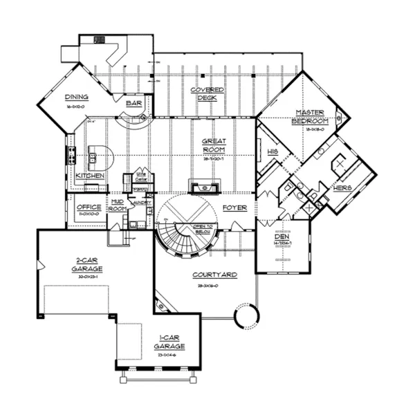 Ranch House Plan First Floor - Eldorado Bay Spanish Home 101D-0023 - Search House Plans and More