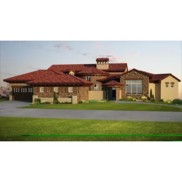 Ranch House Plan Front of Home - Eldorado Bay Spanish Home 101D-0023 - Search House Plans and More