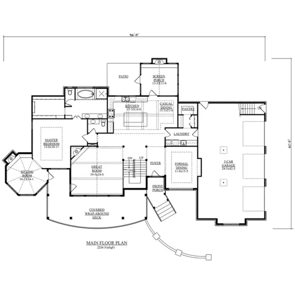 Lake House Plan First Floor - Sanchez Trail Rustic Home 101D-0025 - Shop House Plans and More