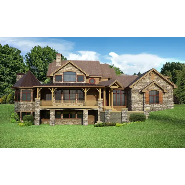 Lake House Plan Front of Home - Sanchez Trail Rustic Home 101D-0025 - Shop House Plans and More