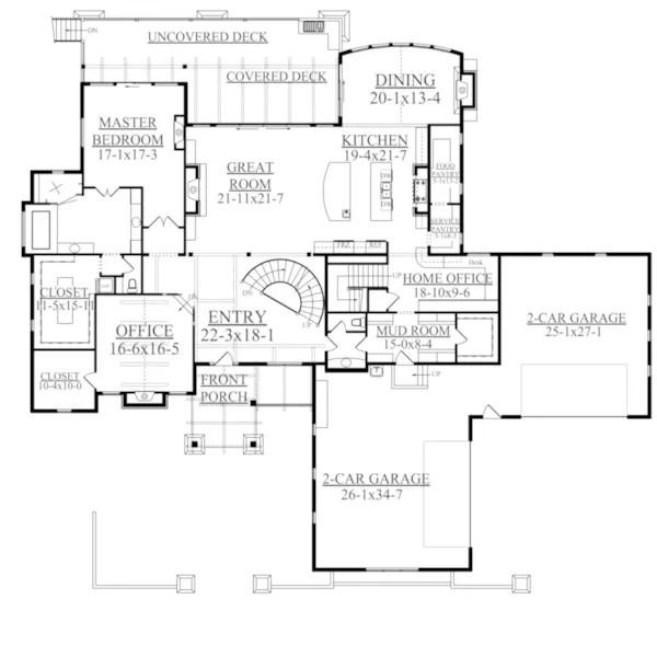 Craftsman House Plan First Floor - Purcell Bay Luxury Home 101D-0027 - Shop House Plans and More