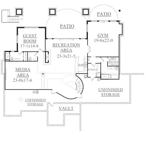 Craftsman House Plan Lower Level Floor - Purcell Bay Luxury Home 101D-0027 - Shop House Plans and More