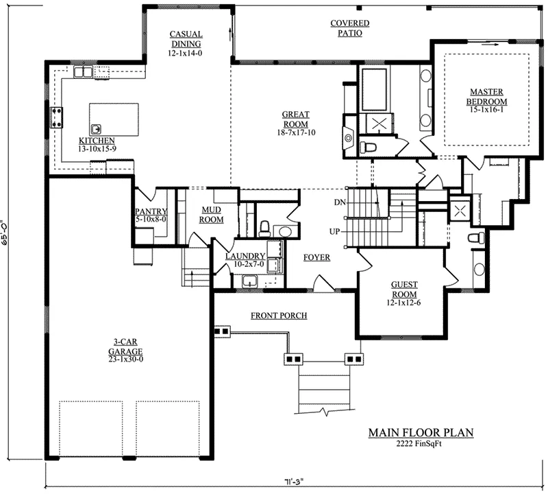Craftsman House Plan First Floor - Apache Peak Rustic Home 101D-0029 - Search House Plans and More