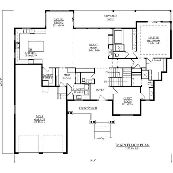 Craftsman House Plan First Floor - Apache Peak Rustic Home 101D-0029 - Search House Plans and More