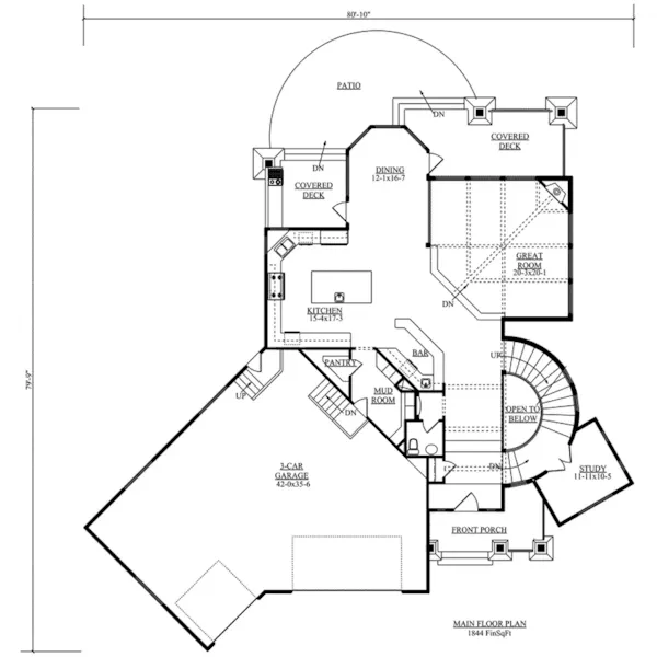 Craftsman House Plan First Floor - Tahoe Point Craftsman Home 101D-0031 - Shop House Plans and More