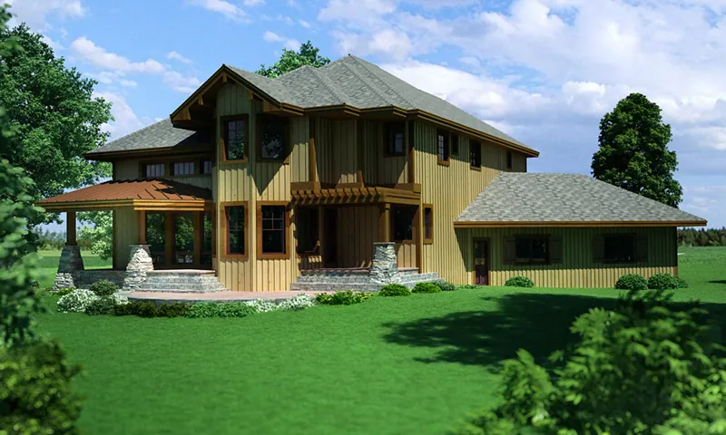 Craftsman House Plan Rear Photo 01 - Tahoe Point Craftsman Home 101D-0031 - Shop House Plans and More